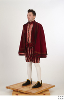  Photos Man in Historical Dress 27 a poses red cloak whole body 0002.jpg